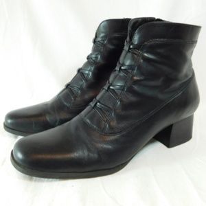 Laura Scott Womens 9.5 Black Leather Ankle Boots